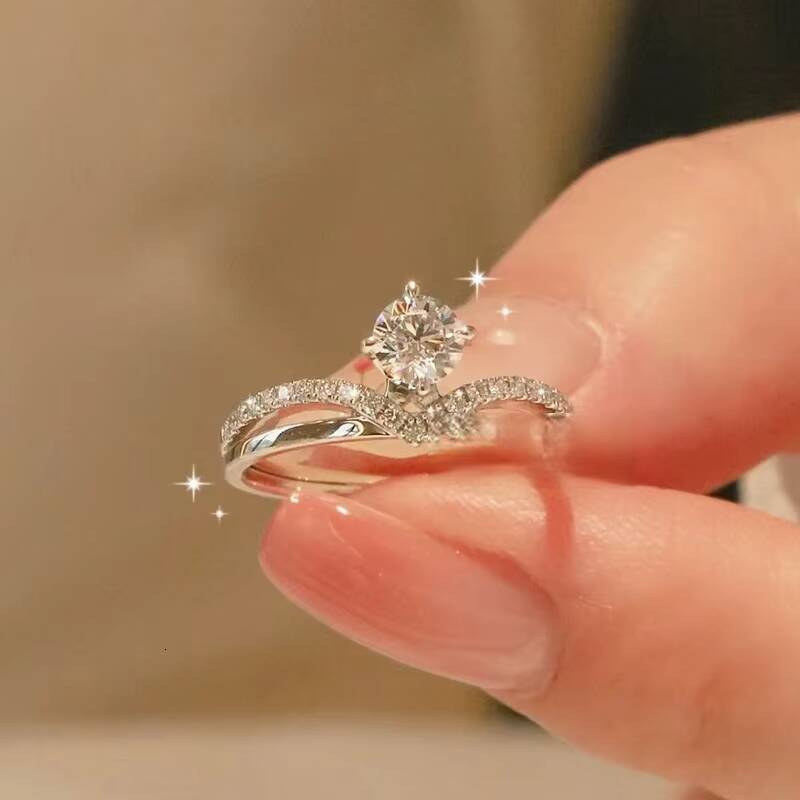 Eternity Ring 925 Sterling Silver Engagement Ring Gra Certificate Moissanite Rings for Women Eternity Engagement Fine Jewelry