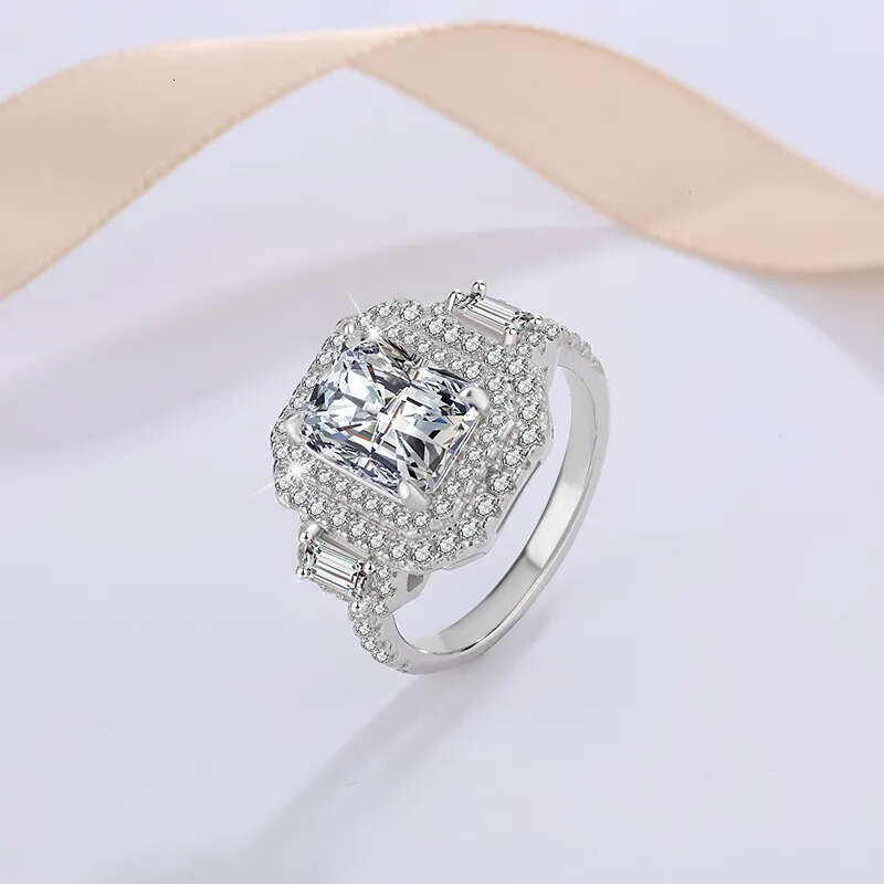 pass dia tester 3CT VVS1 D color moissanite rings designer for women sterling sier love girl wedding engagement ring jewelry woman gift with box