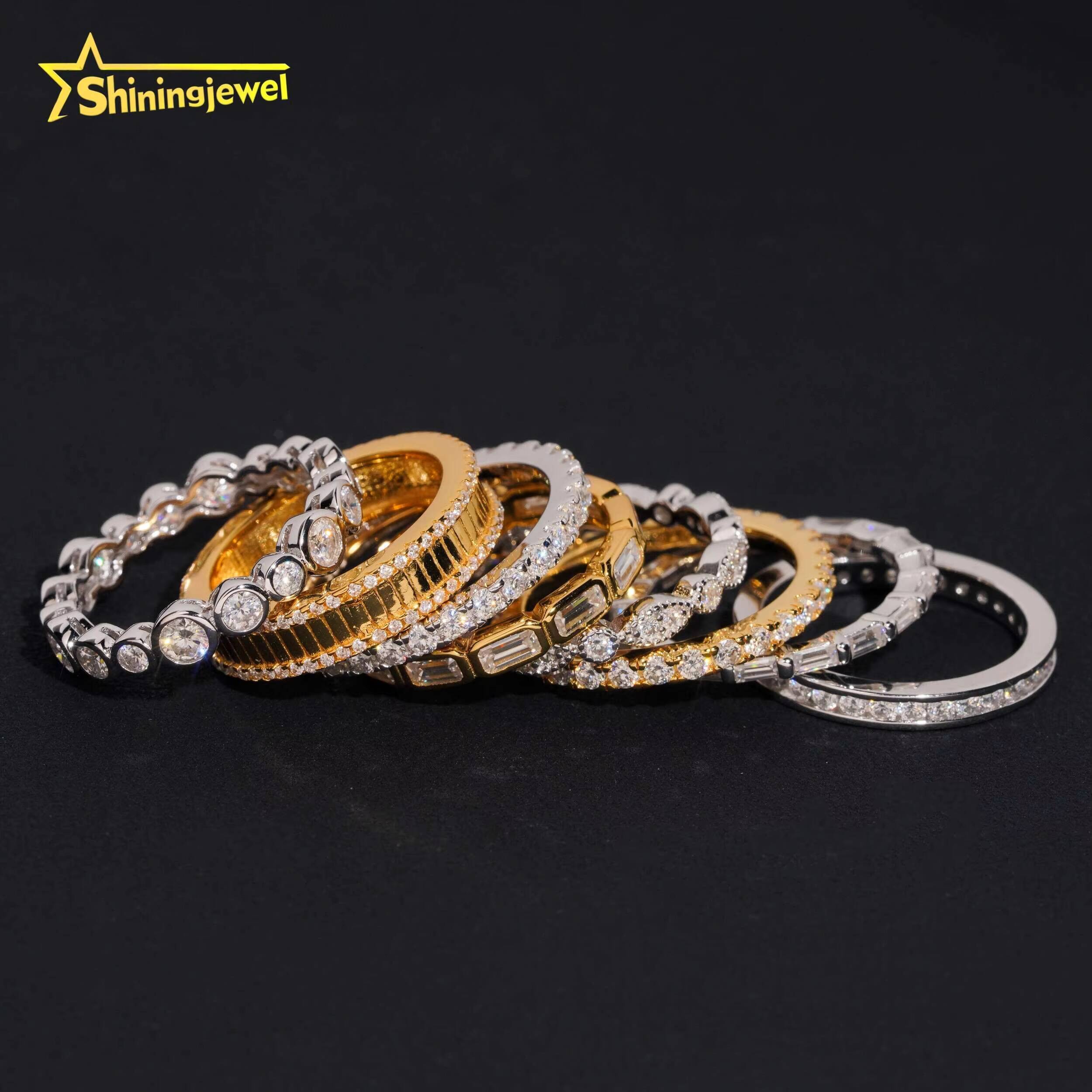 Wholesale Price GRA Moissanite Wedding VVS Pass Diamond Test Gold Plated 925 Sliver Engagement Rings for Women