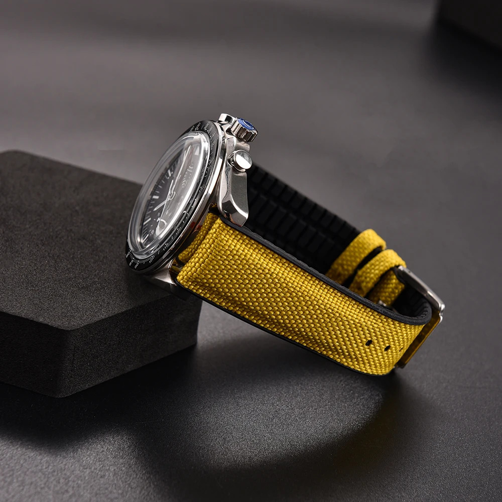 Canvas Silicone Strap 18mm 19mm 20mm 21mm 22mm Waterproof Rubber Quick Release Watch Band Universal Sports Sailcloth Wacth Strap 251016