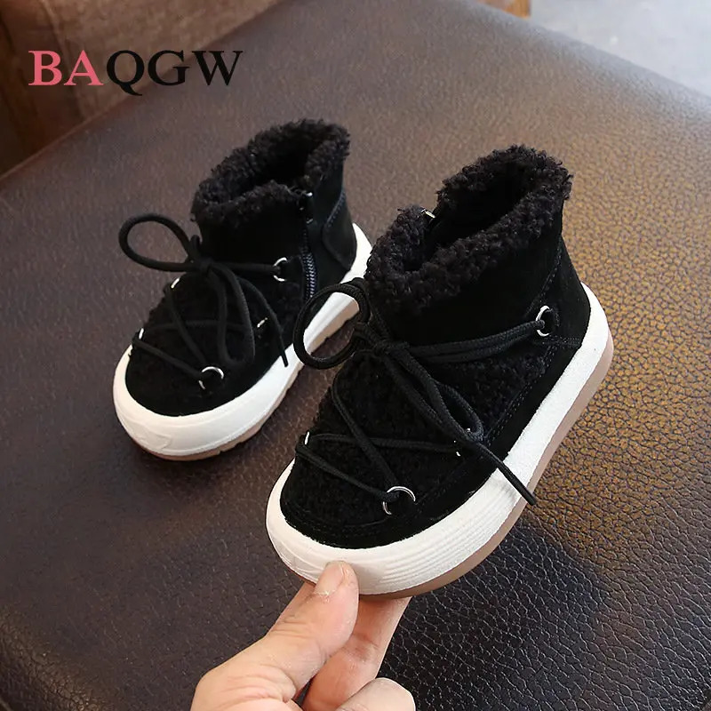 Children Warm Snow Boots Girl Princess Plush Thicked Toddler Shoes 16 Yeares Old Girls Soft Comfortable Casual Zipper Boots 251017