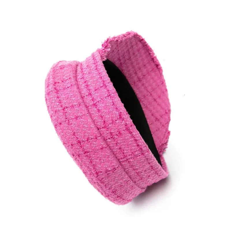 Multifunction Tweed Baker Boy Cap Women Fashion Pink Plaid Letter sboy Caps for Four Season 251017