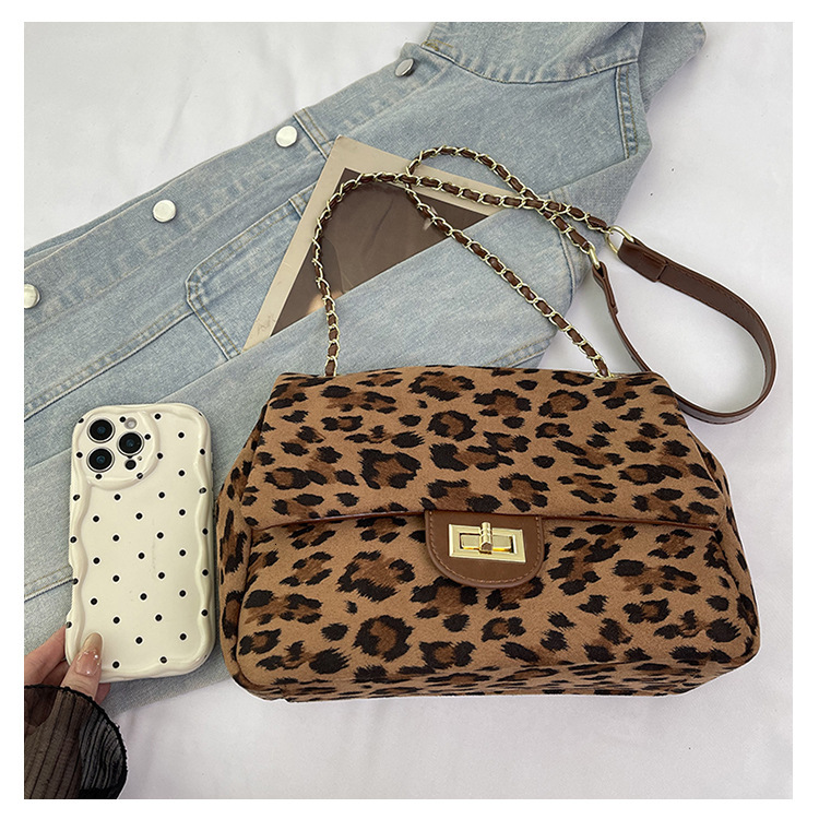 Luxury Brand Designer Bag 2025 New Autumn And Winter Leopard Print Single Shoulder Crossbody Bag High-End Style Fashion Chain Tote Bag For Women