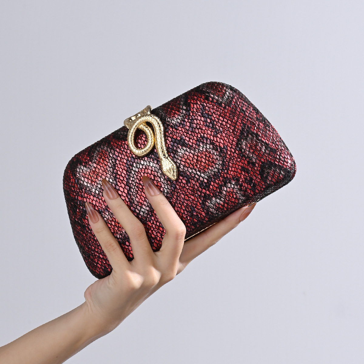 Luxury Brand Designer Bag New Hot-Selling Snake Pattern Clutch Bag For Dresses, Qipao, Evening Wear, Single Shoulder Crossbody Chain Banquet Bag For W