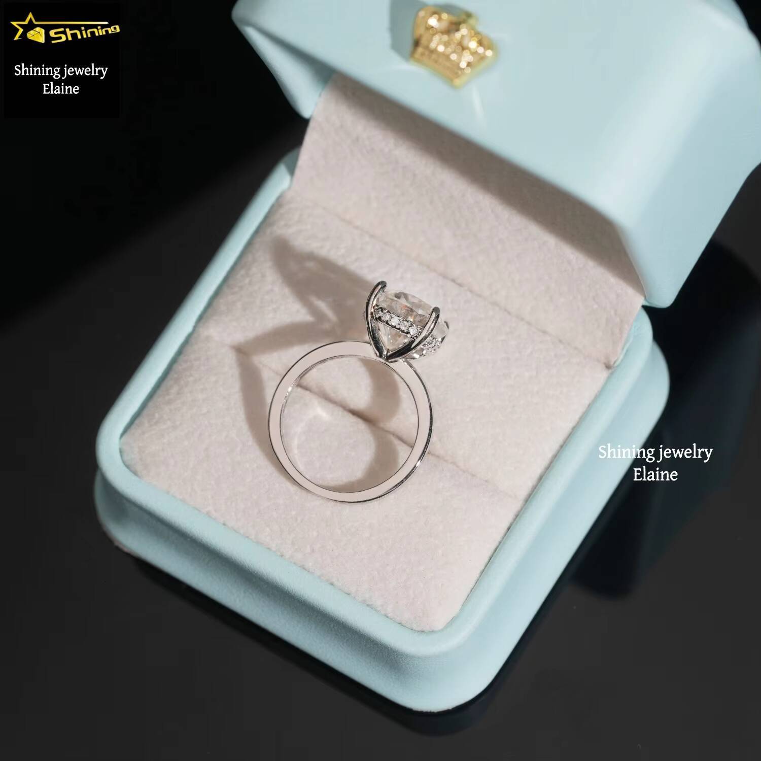 Gra Certificate Fashion Jewelry Rings Women Diamond D Color Vvs Moissanite Sterling Silver 925 Ring
