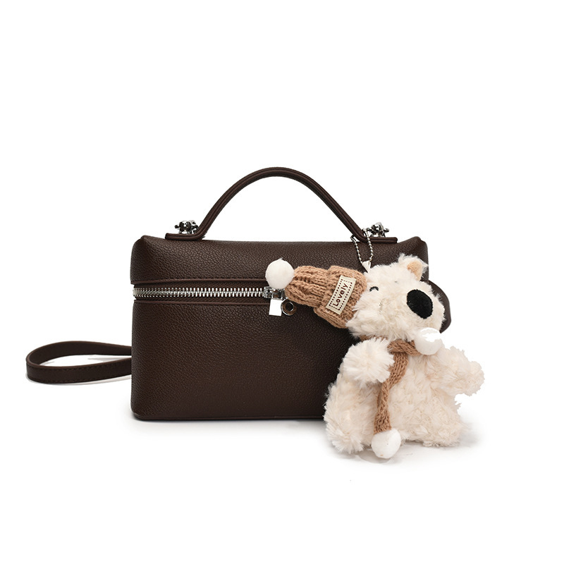 Luxury Brand Designer Bag 2025 Autumn Dopamine Fresh Korean Style Handheld Small Bag Fashionable Simple Lychee Pattern Crossbody Women's Bag