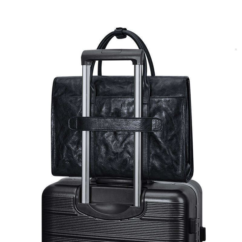 Luxury bag Genuine Leather Handbag Top Layer Cowhide Briefcase Crossbody Men Large Capacity Laptop Bag