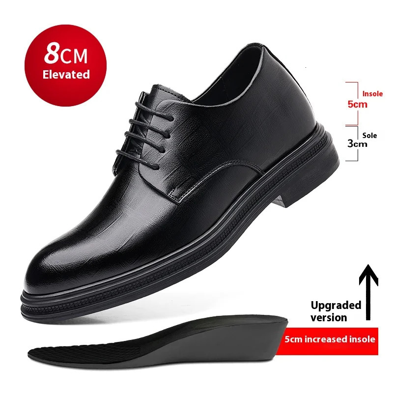 Mens 6cm8cm Height Increase Breathable Hollow Out Oxford Dress Shoes Leather Formal Business Wedding Groom Shoes for Summer 251017