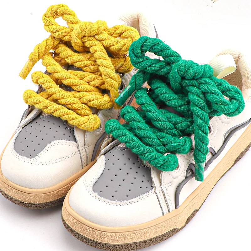 Round Shoelaces Quality Colorful 1CM Thicker Cotton Shoelace Sneakers Rope Laces 100120140160CM Boots Shoe laces Shoes 1Pair 251013