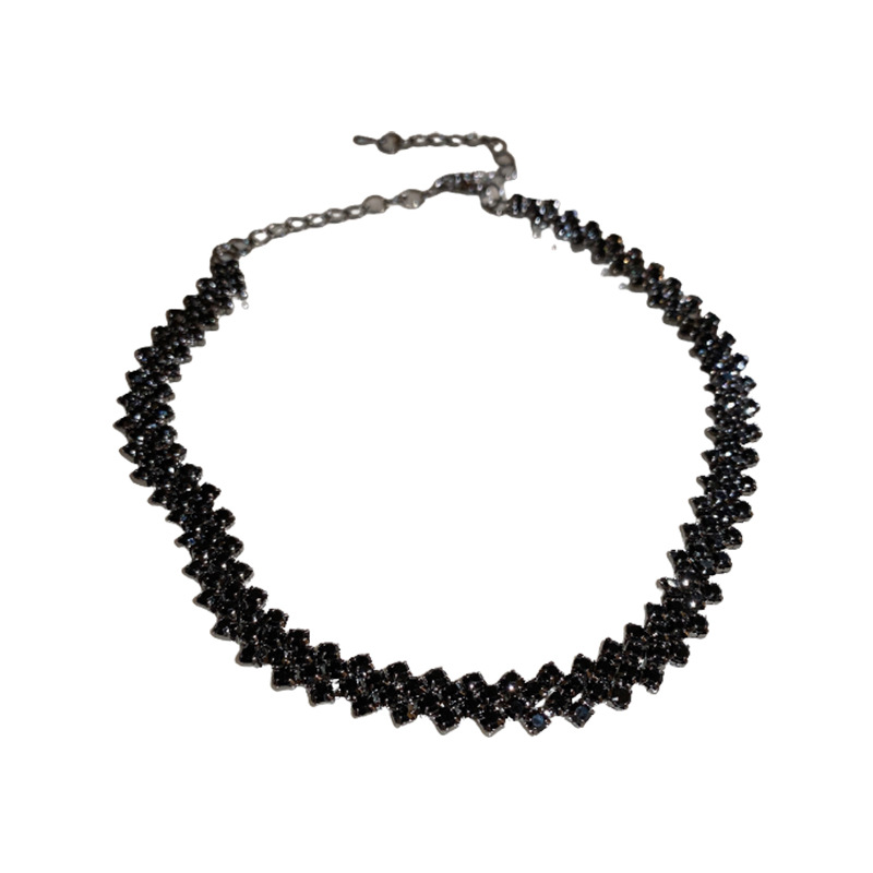 Full Dia Splicing Choker Collar Internet Celebrity Personality Trendy Neck Chain Fashion Niche Design Sense Necklace