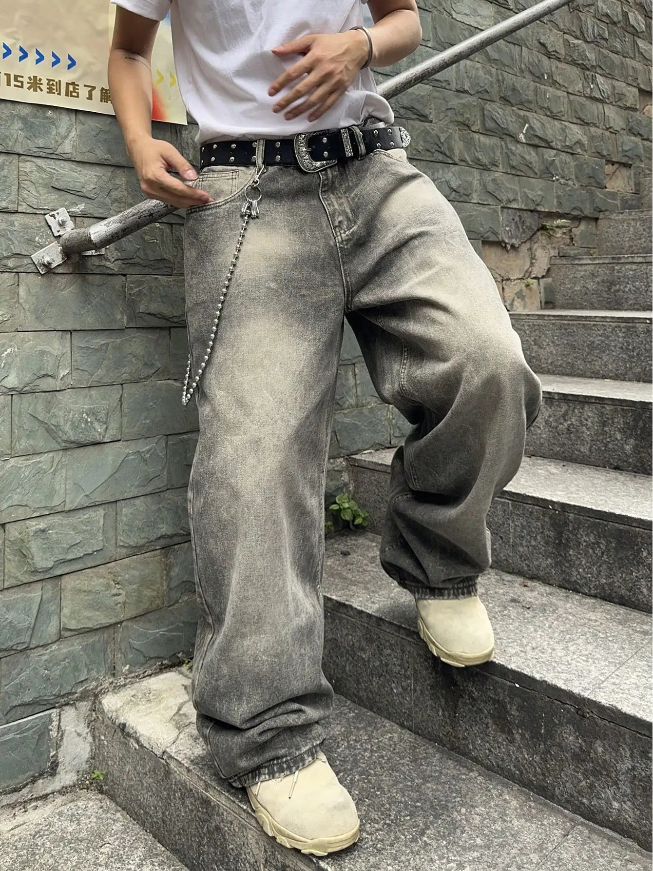 Vintage Men y2k Stretchy Baggy Denim Jeans For Fashion Casual pants Streetwear Hip Hop WideLeg Straight Trousers 251014