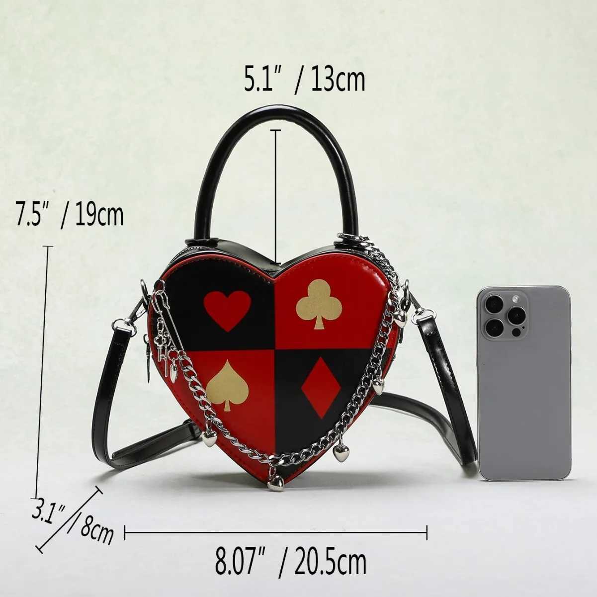 Women shoudler bag Fasion Love Bag Womens Creative Bag Printed Chain Heart shaped Bag Love Handheld Crossbody Bag Z251018