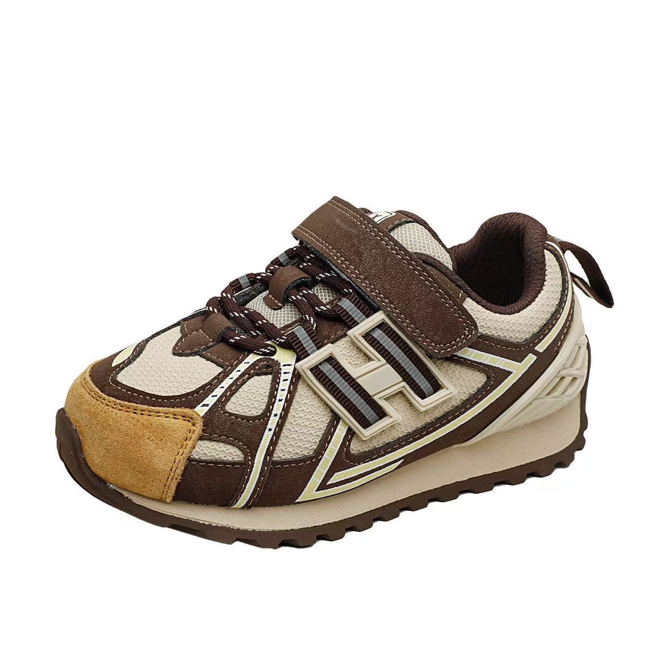 New designer children's sports shoes for boys and girls, soft soled leather Forrest Gump shoes, fashionable and casual parent-child shoes