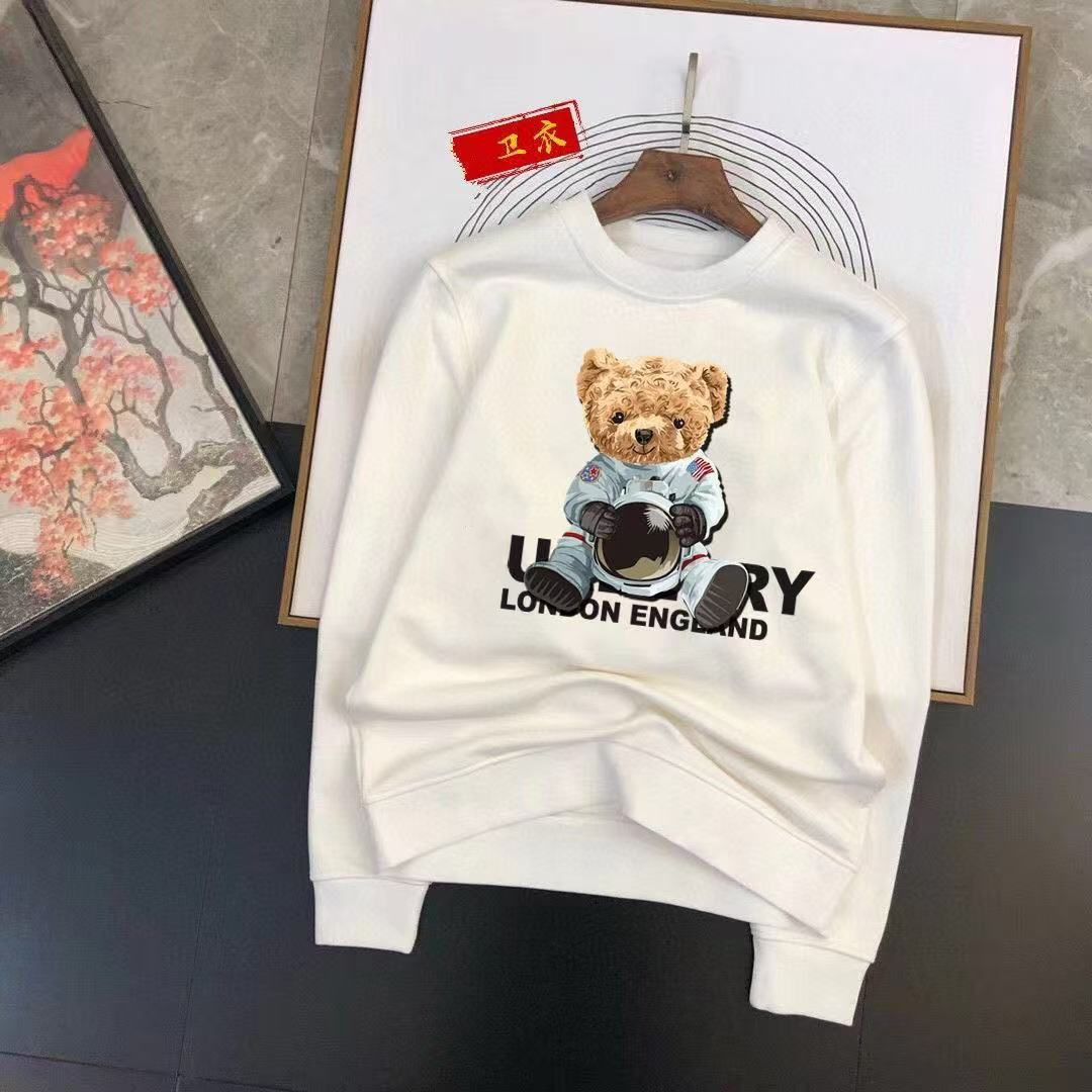 Printed bear round neck sweater tide brand pullover autumn loose new men's casual long-sleeved shirt