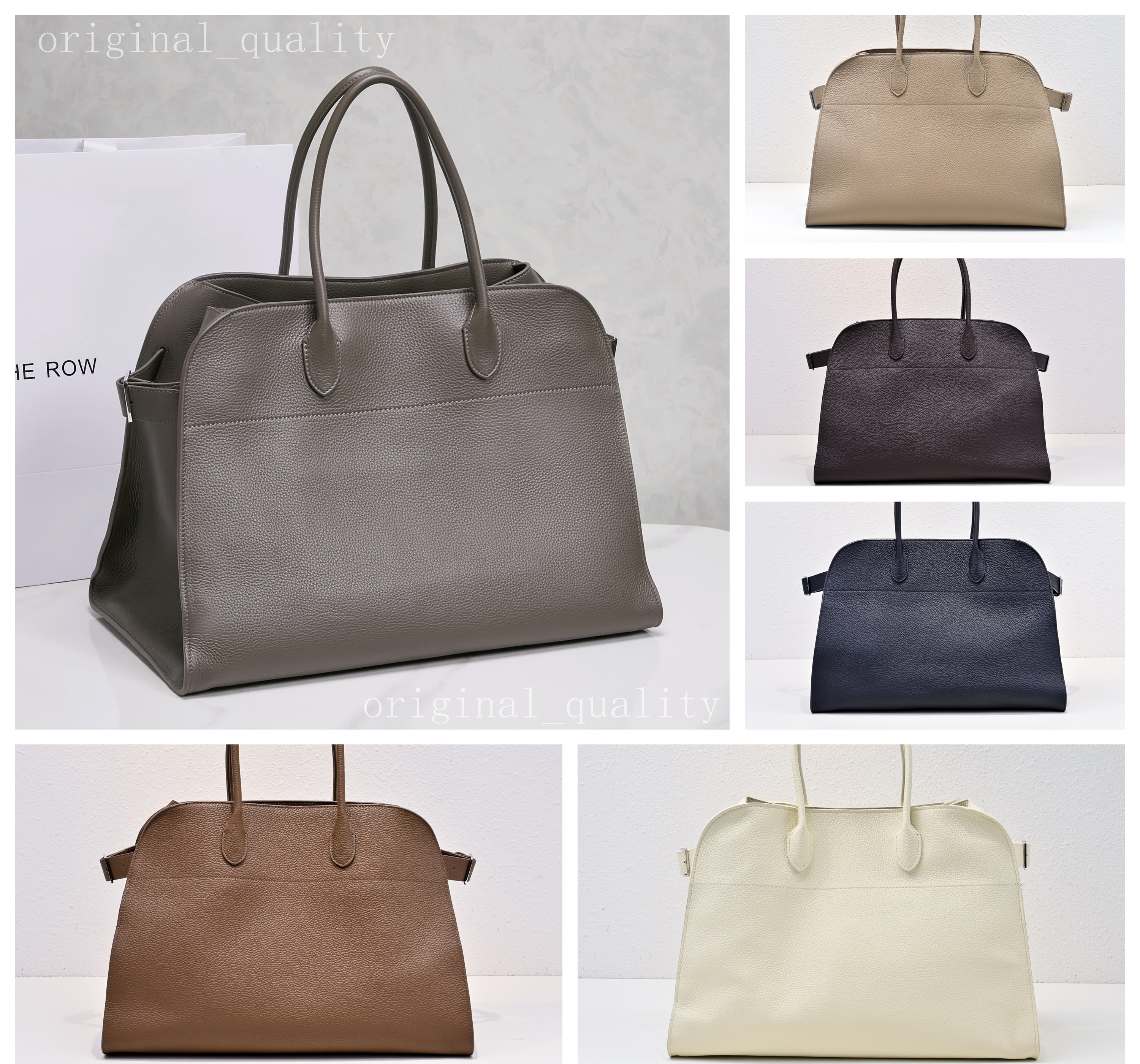 Large Capacity Totes Margaux 17 Bag Handbag Park Tote Leather Women Camdem Flat Shoulder Strap Closure Terrasse Purse Marlo 12 bag Margaux 15 shoulder the rowwe bag