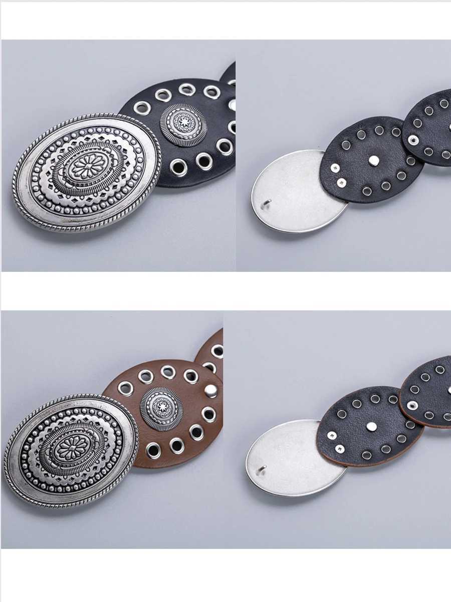 Cowgirl Cowboy Hollowed out oval PU eyeletPunk performance Ladies Belts Retro Waist Decorate accessory Girdle On Clothing Coa W251018