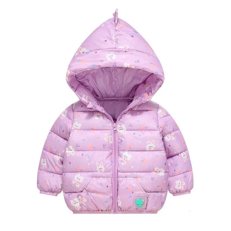 1pcs Winter Boys Girls Coat Baby Light And Thin Down Jacket Kid Warm Thicken Outerwear Clothe Hooded Jacket Cottonpadded Coats 251017