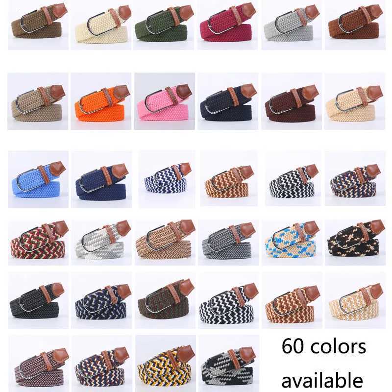 120cm Unisex Elastic Fabric Casual Belt Pin Buckle Expandable Braided Stretch Canvas Simple and Stylish Leisure Men Women Belt W251018
