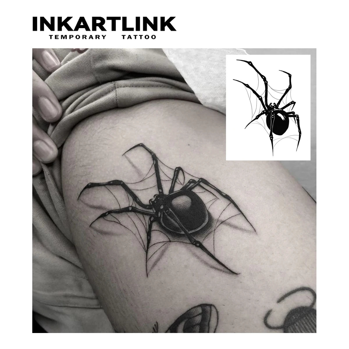 Spider Temporary Tattoo Sticker Realistic Waterproof SemiPermanent Lasts 15 Days Scary Tattoo for Halloween 251010