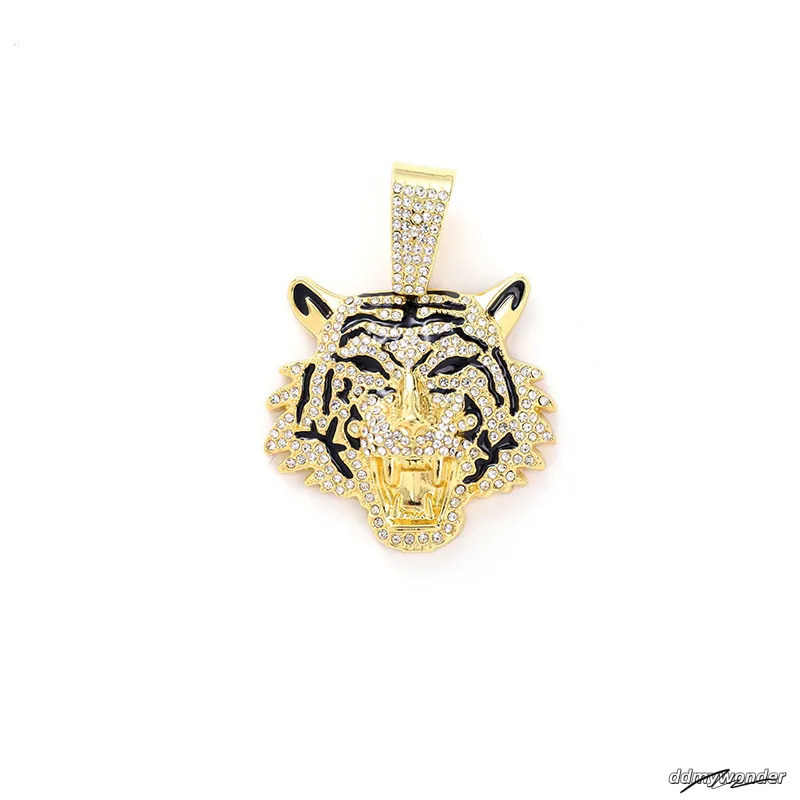 Men's Alloy Cuban Chain Necklace With 3D Tiger Pendant - Hip Hop Style Statement Jewelry Ddmywonder