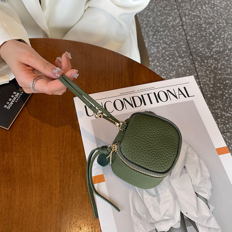 Luxury Brand Designer Bag Coin Purse Top Layer Cowhide Coin Bag Coin Bag Handheld Genuine Leather Key Bag Earphone Lipstick Cushion Bag