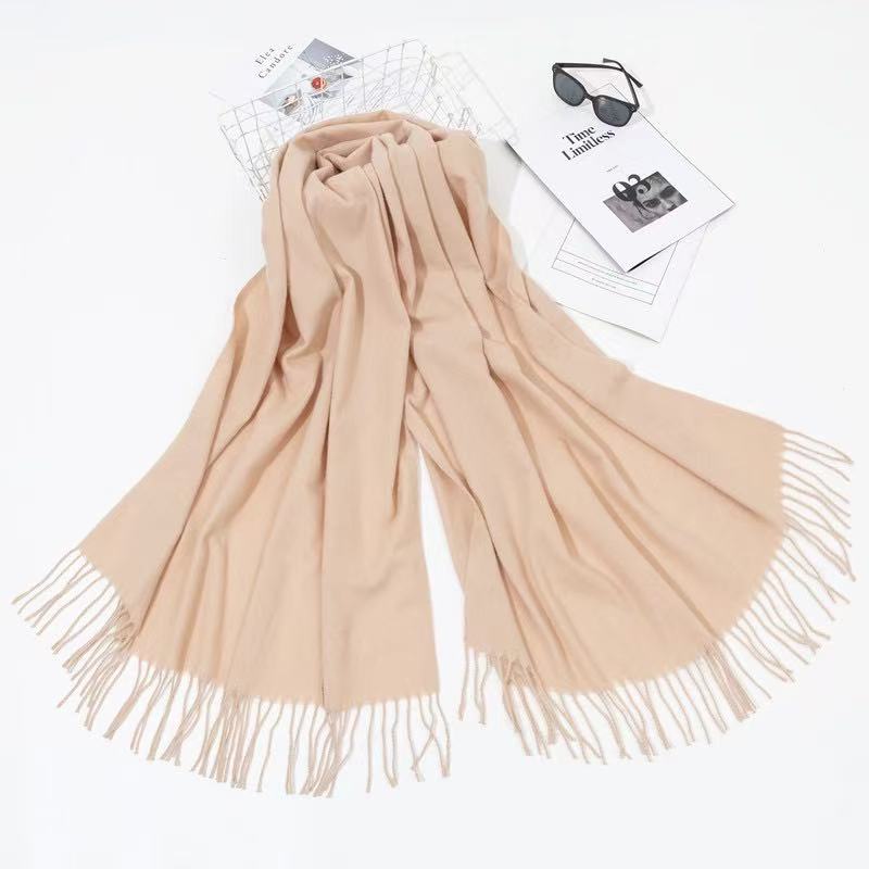 Y2087 cotton and linen Korean style solid color scarf for women in summer