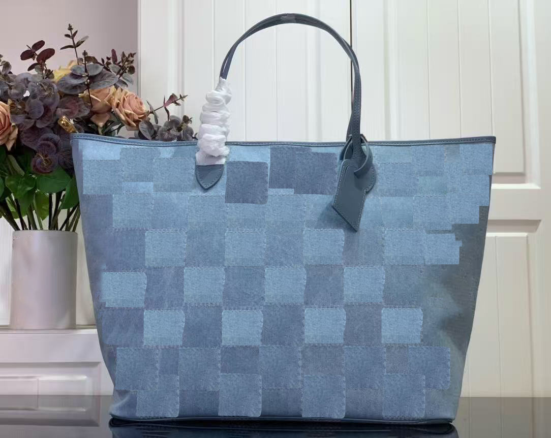 10A Top-Quality Women's Single-Shoulder Vintage Plaid Underarm Bag, Designer Luxury Clutch Handbag, Denim Bag and Handbag