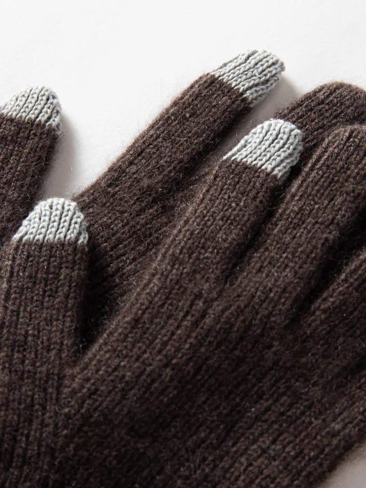 Women Cashmere Knitted Gloves Finger Touchscreen Gloves Ribbing Comfy Warm Unisex 100 Cashmere Autumn Winter Thermal Gloves Men 251015
