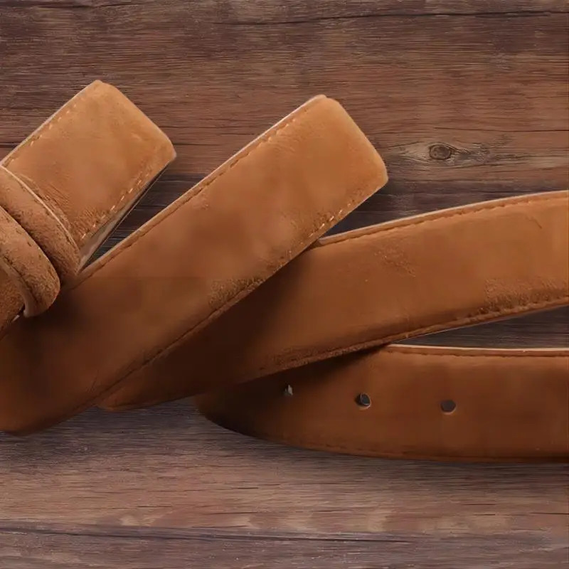 Sude Belt Cow Genuine Leather For Man And Lady With Oxford Fabric Strap Genuine Leather Pin Buckle Blue Belts 251016