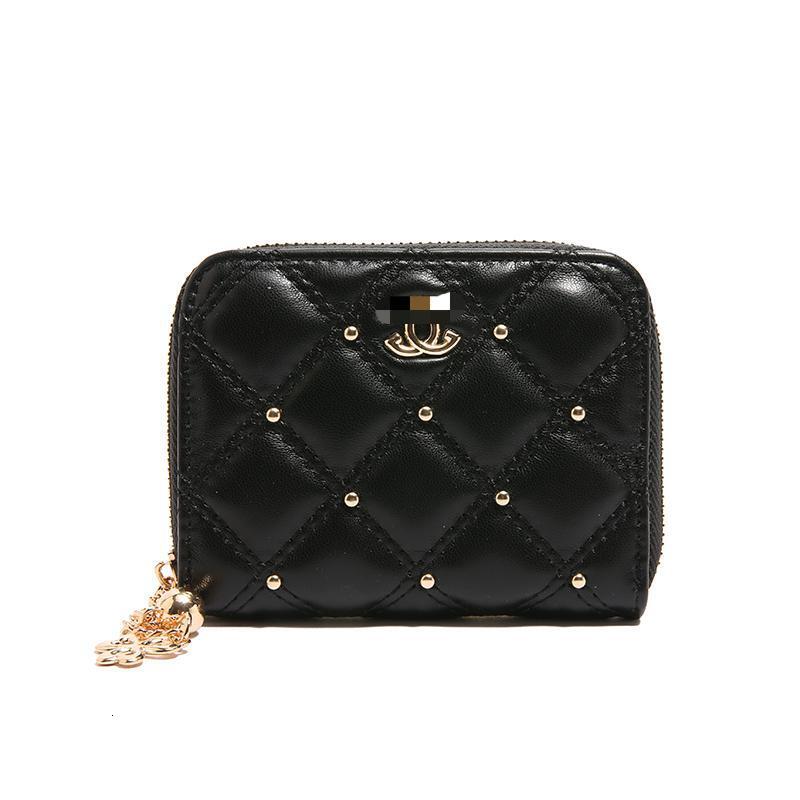 Luxury Brand Designer Bag New Punk Style Rivet Double-Layer Clutch Short And Long High-End Feel 70% Off Women's Wallet Card Holder