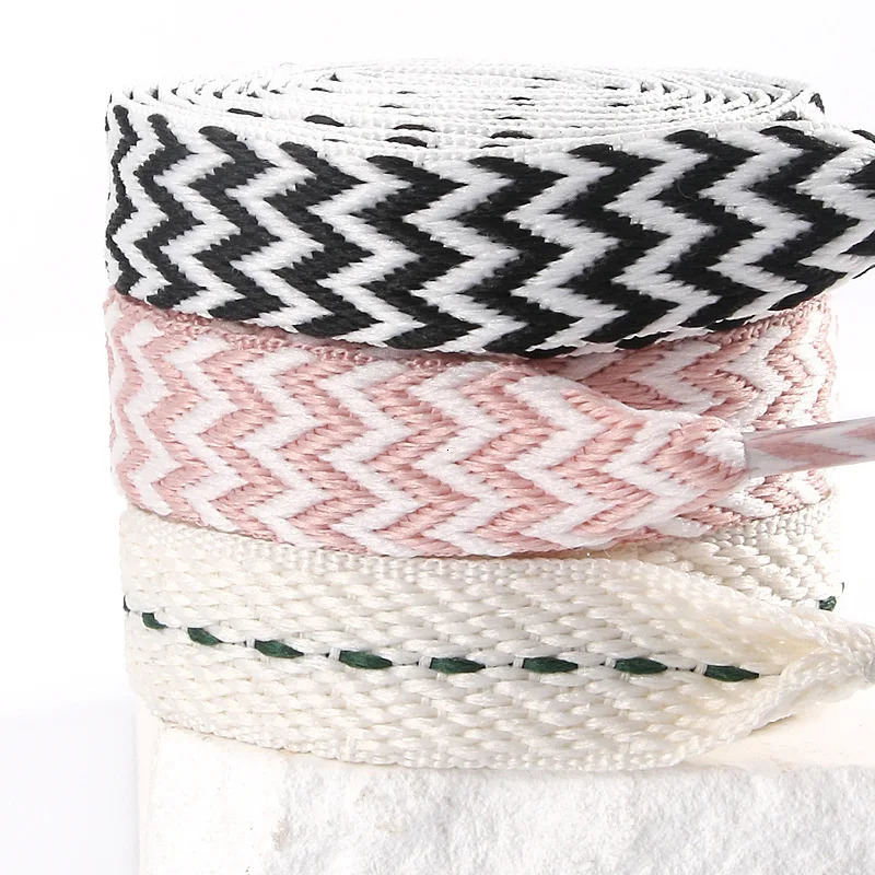 1Pair 15CM Wide Wave Fat Shoelaces Women Men Casual Flat Shoe Laces Replacement Sneaker Lace Shoe Stings Shoelace 251013