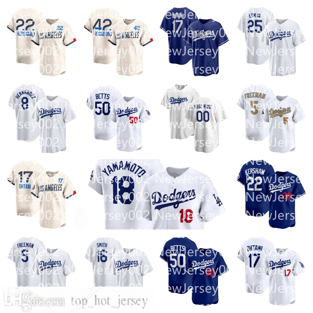 MLB Dodgers Jersey custom Jackie Robinson Fernando Valenzuela Shohei Ohtani Mookie Betts Freddie Freeman Yoshinobu Yamamoto Teoscar Hernandez Enrique Will Smith