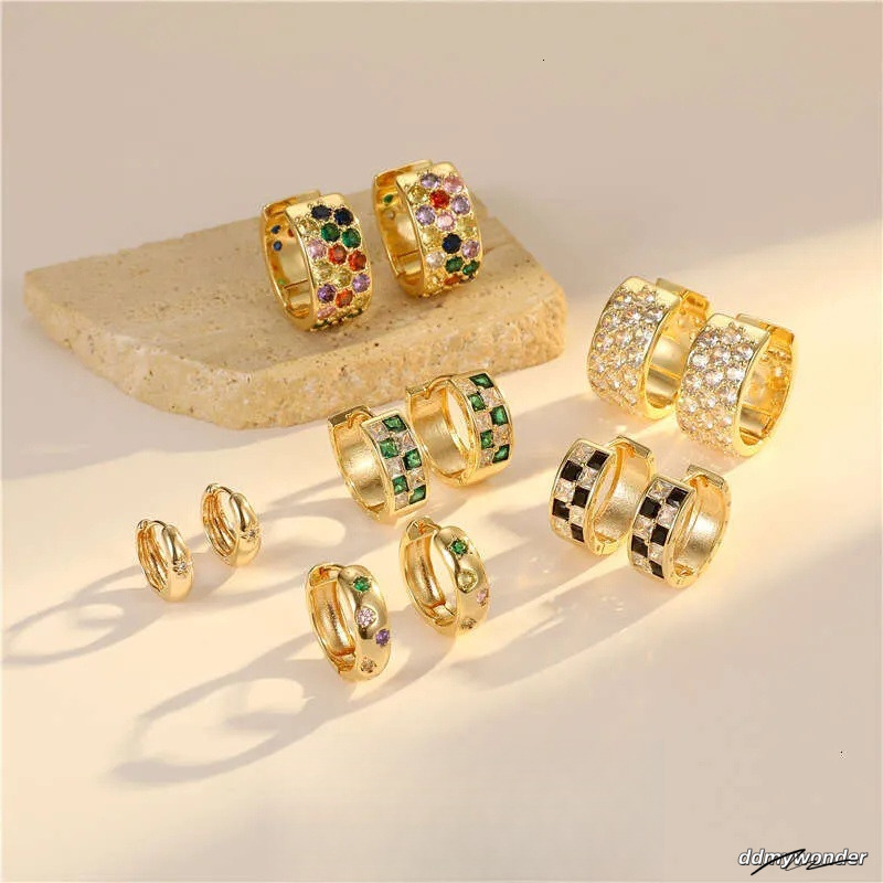 Vintage Style Round Earrings For Women - Inlaid Zircon, Geometric Design, Colorful Accent Ddmywonder