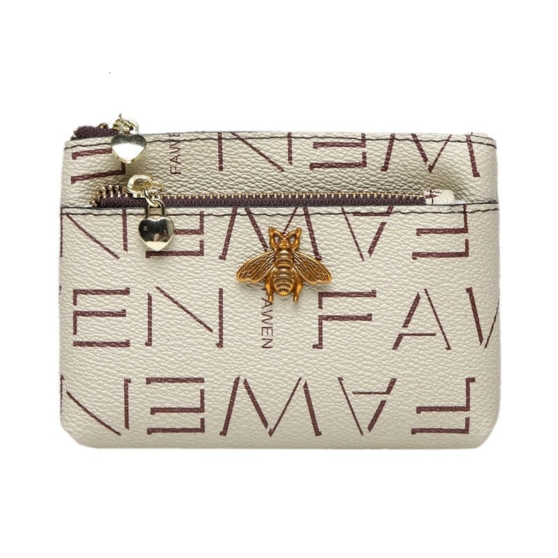 Luxury Brand Designer Bag Fashion Little Bee Double Zipper Coin Purse, Storable Printed Zipper Small Card Holder, Multifunctional Large Capacity