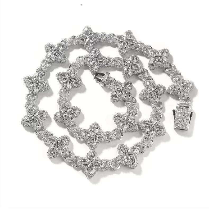 Trendy High-Quality Pink 5A Zircon Hip-Hop Rap Infinity Four-Leaf Clover Fashion Bracelet Chain Jewelry Z260313