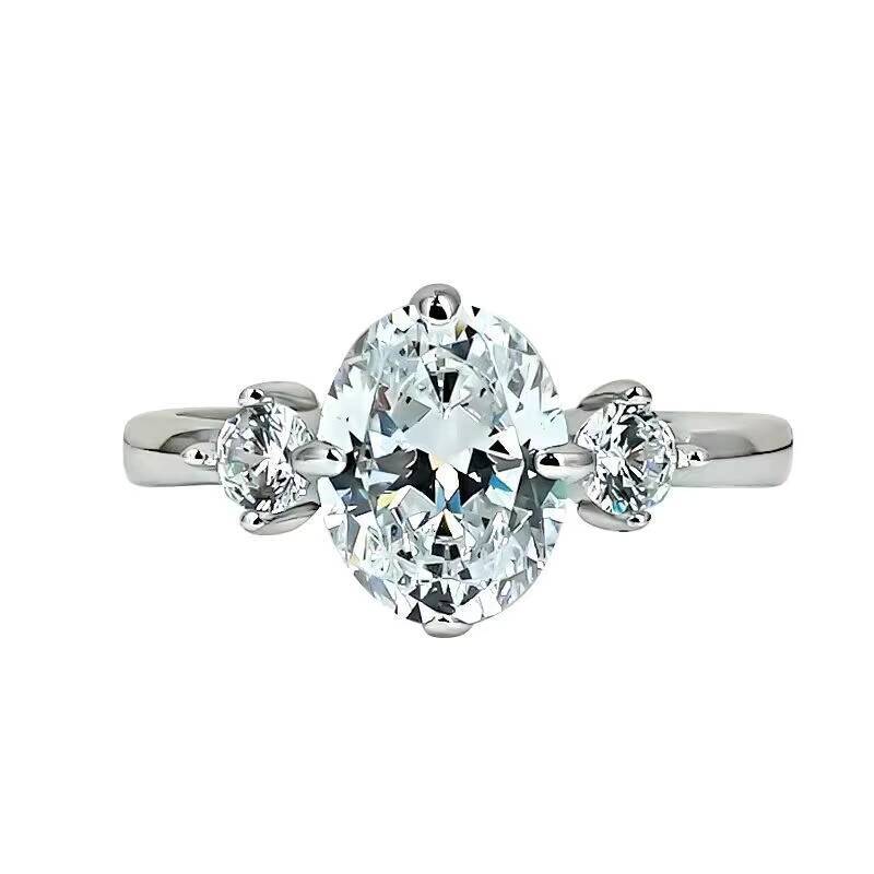 Wholesale GRA VVS 2ct Moissanite Engagement Diamond Oval Water Drop Ring 925 Sterling Silver 18k Gold Women Wedding Jewelry