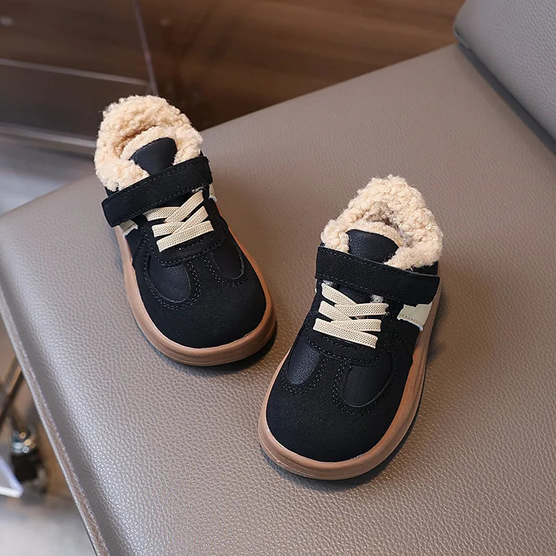 High Quality Childrens Sneakers Suede Casual Shoes Winter Coldproof Kids Boy Fur Shoes Flat tennis Shoes Girls H11152 251014