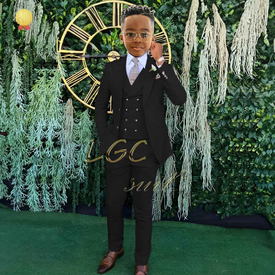Boys classic formal suit 3 piece suit jacket vest trousers 316 years old childrens wedding banquet custom dress 251017
