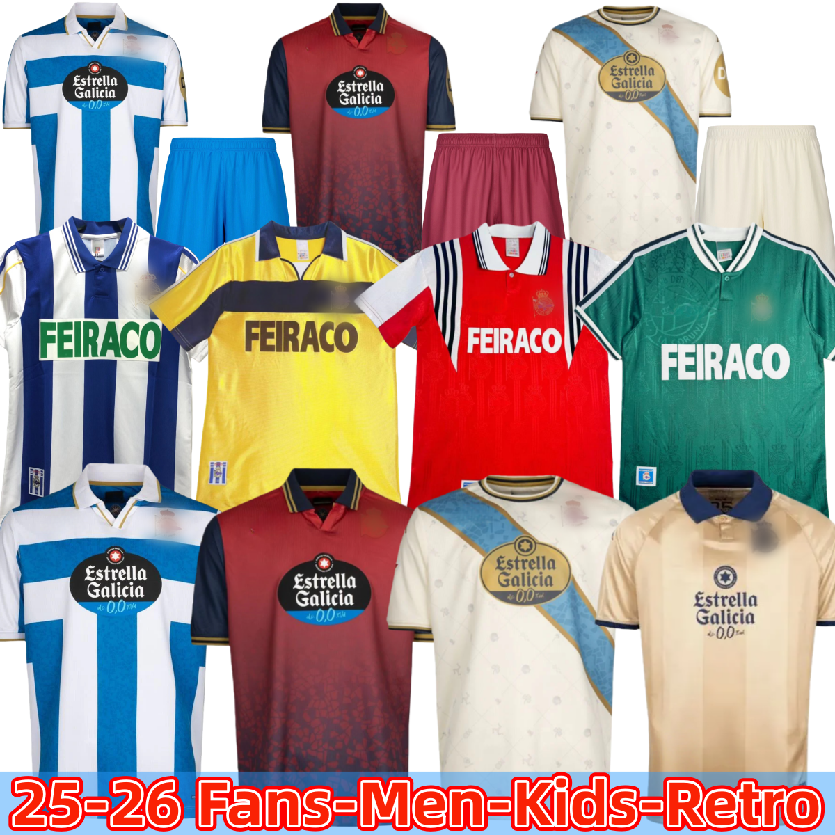 25 26 Deportivo La Coruna 25th Anniversary Retro Soccer Jerseys MAKAAY DJALMINHA depor TRISTAN YEREMAY 2025 2026 home away RETRO classic Football Shirts 3XL 4XL