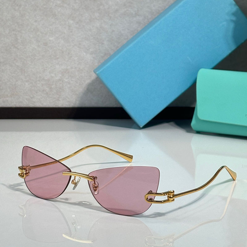Butterfly Sunglasses Fashion frameless women glasses Metal mirror leg Women fashion beach party with box 3112