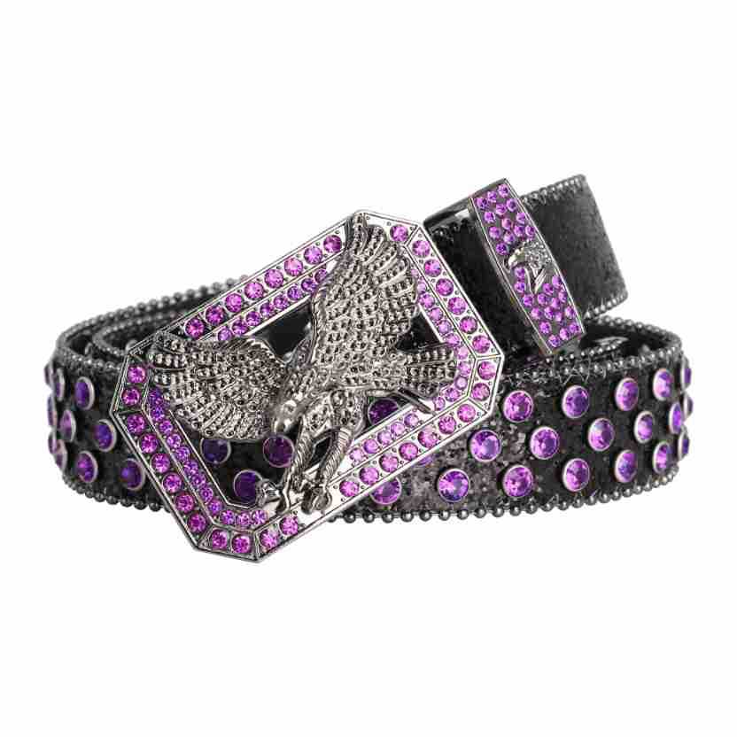 Eagle-Studded Patriotic Leather Belt Durable Buckles & Chic Design