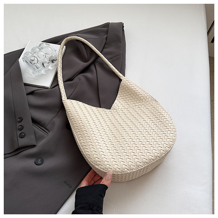 Luxury Brand Designer Bag Korean High-End Versatile Woven Bucket Bag For Women, Ins Fashion Casual Shoulder Underarm Bag, Handbag