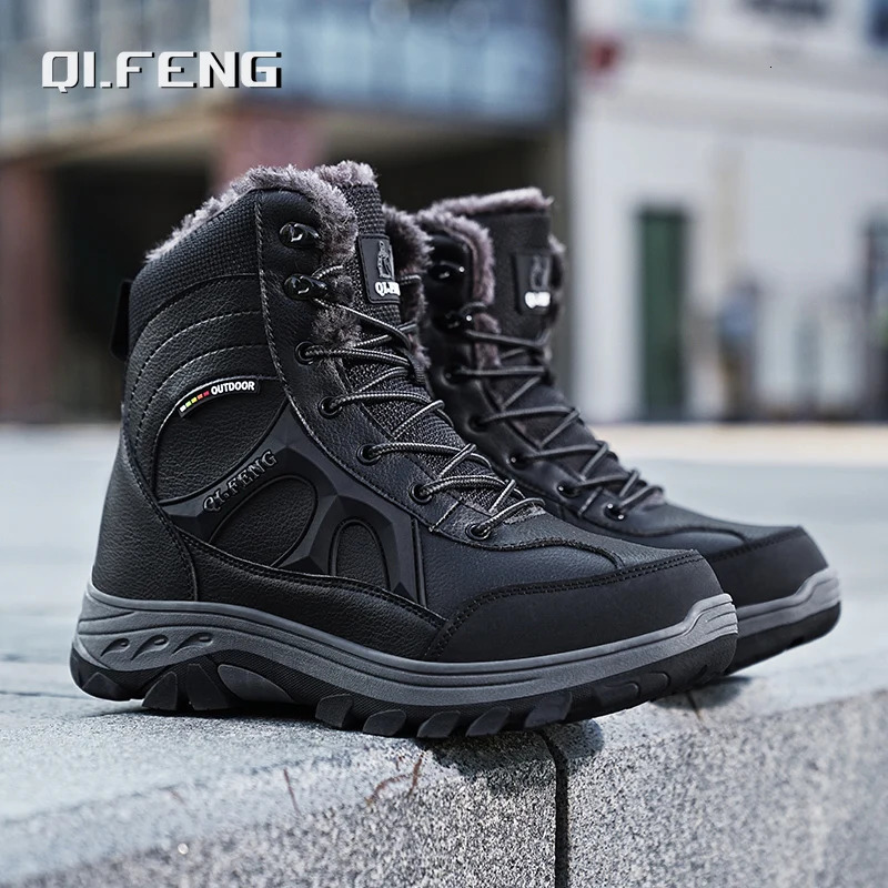 Men Winter Outdoor Hiking Boots Plus Size 47 Snow Boots Men Training Work Boots Waterproof SlipResistant Keep Warm Fashion 251011