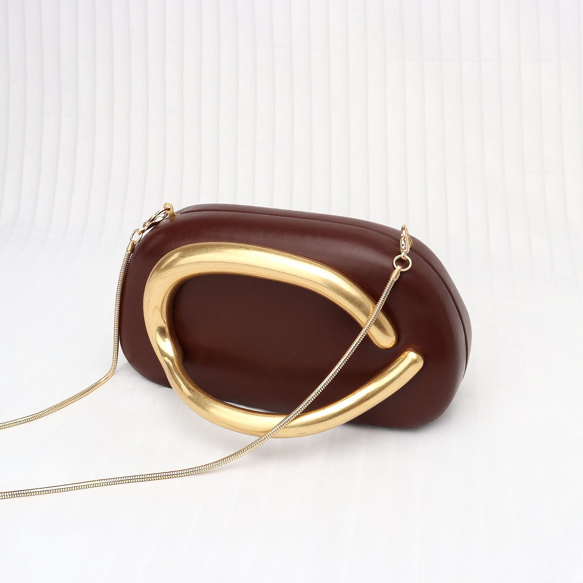 Luxury Brand Designer Bag Classic Simple Dress Metal Chain Letter Box Evening Bag Same Style Single Shoulder Crossbody Bag