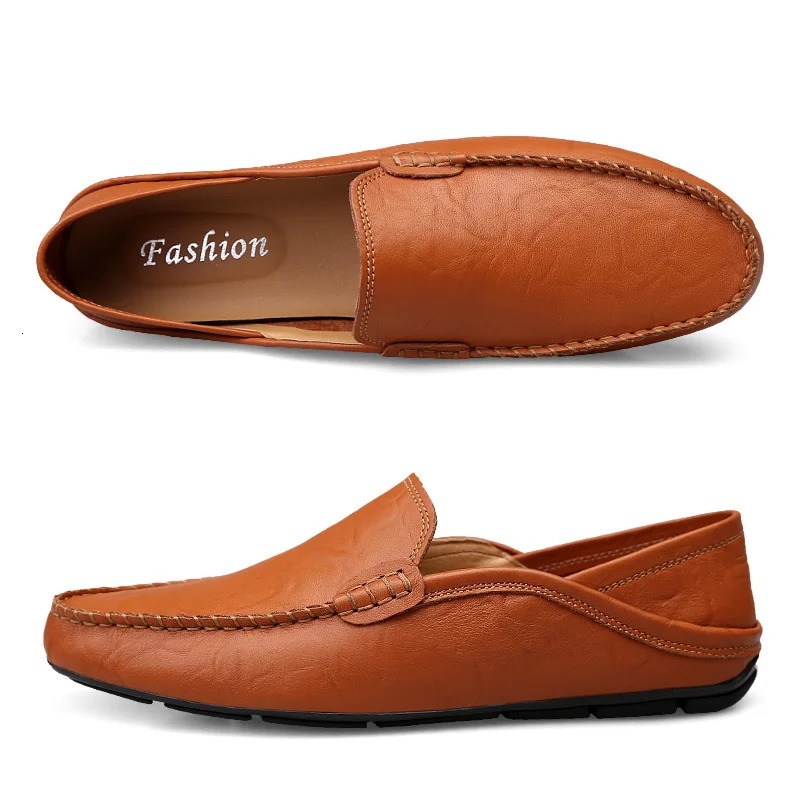 Men Loafers Leather Shoes Men Casual Shoes Moccasins Breathable Sneakers Men Driving Shoes Comfort Flats Plus Size 47 251013