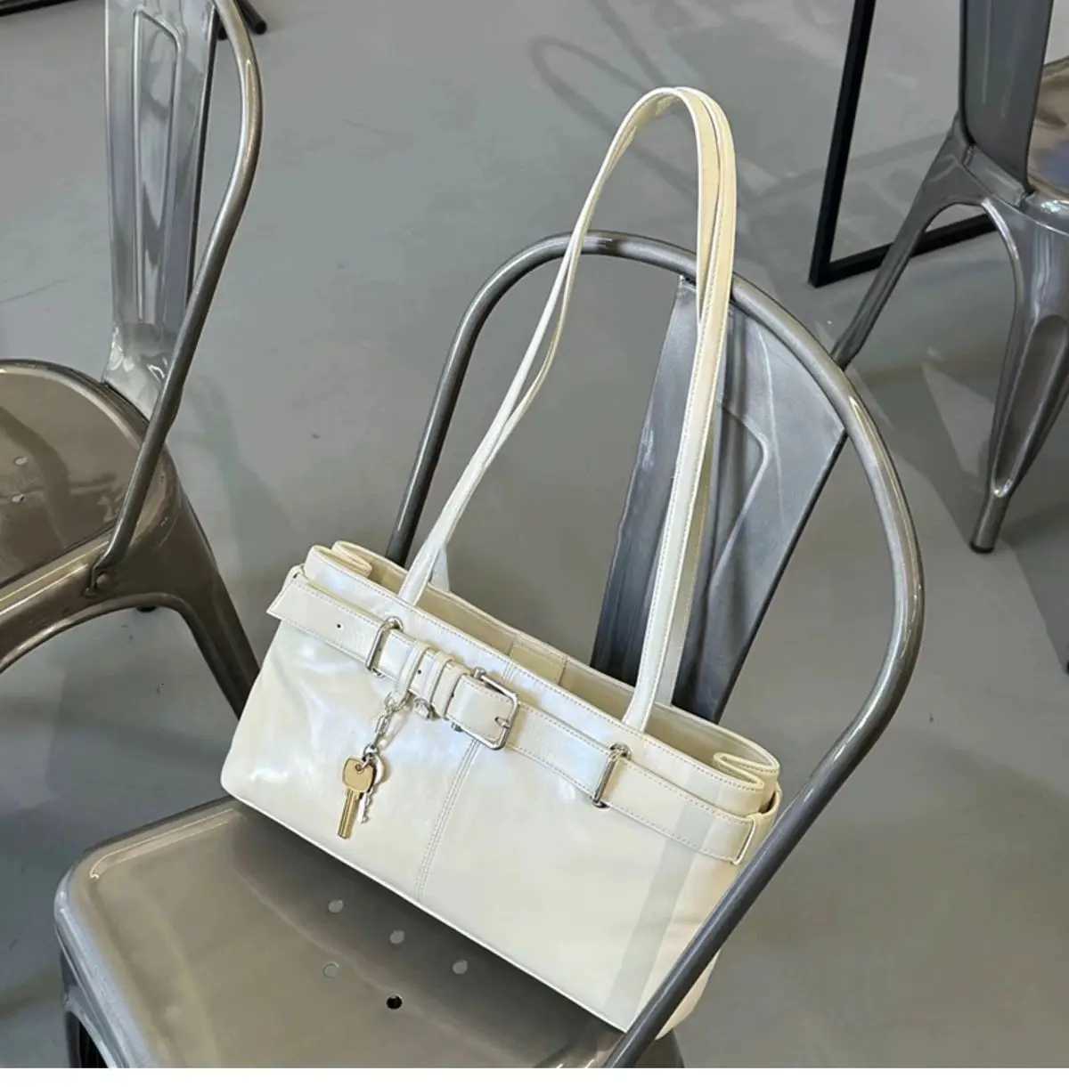 JIAERDI High Street White Shoulder Bags Women Hot Girls Leather Y2k Handbag Ladies Retro Moto Biker Underarm Bag Bolsos De Mujer Z251018