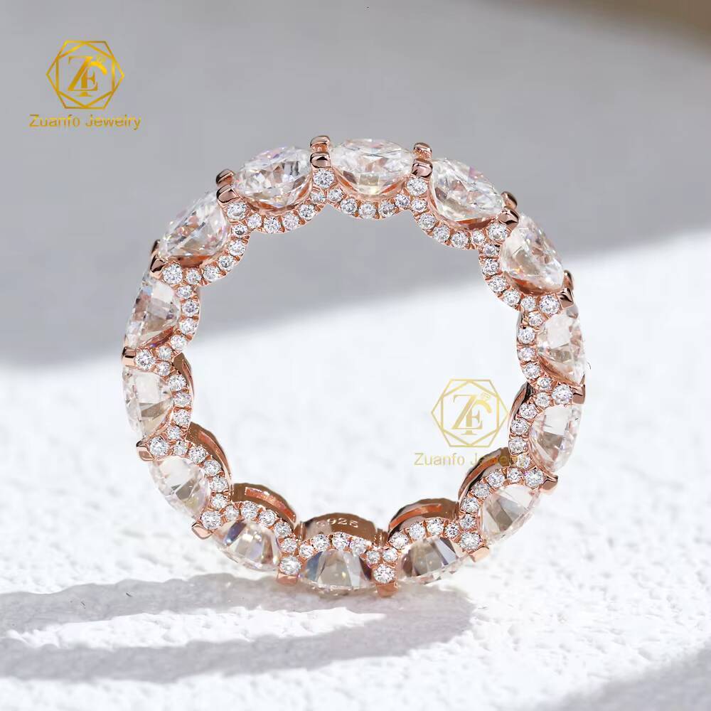 Eternity Rings Moissanite Diamond Ring 5mm VVS Moissanite Diamond Iced Out Ring Band