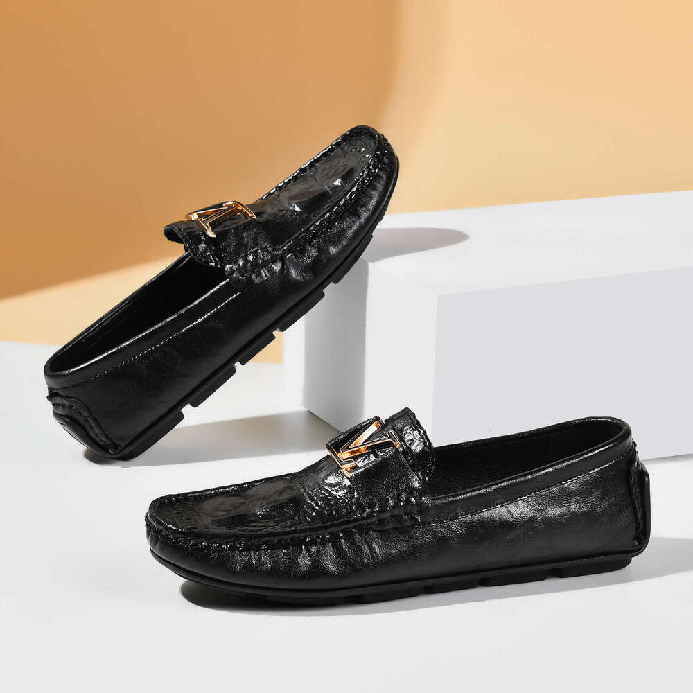 Live Crocodile Pattern schuhe Loafers Lazy luxury Driving British Casual Genuine Leather Cowhide Men's Shoes mens dress shoes