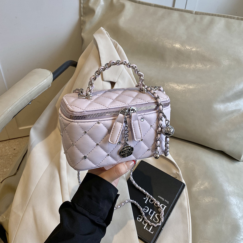 Luxury Brand Designer Bag Fashion Quilted Chain Small Square Bag For Women 2025 New High-End Bright Diamond Box Bag Stylish Single Shoulder Crossbody 