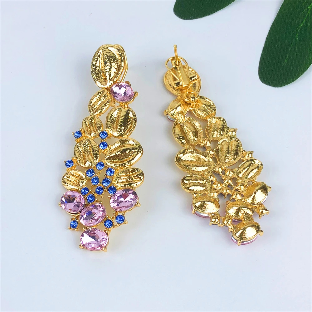 ESALE Vintage Opal Jewelry Set For Women Necklace Earrings Bracelet And Ring 18K Gold Plated Dubai Nigeria Jewelry 251016
